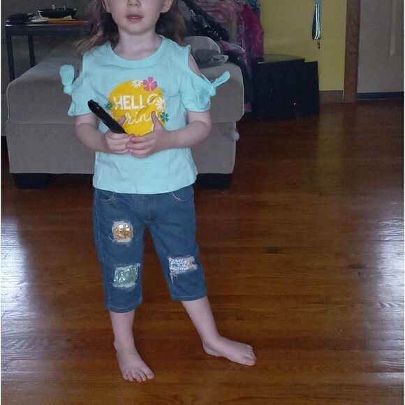 Hello Spring Kids Bermuda Denim Set - Picture 7 of 8